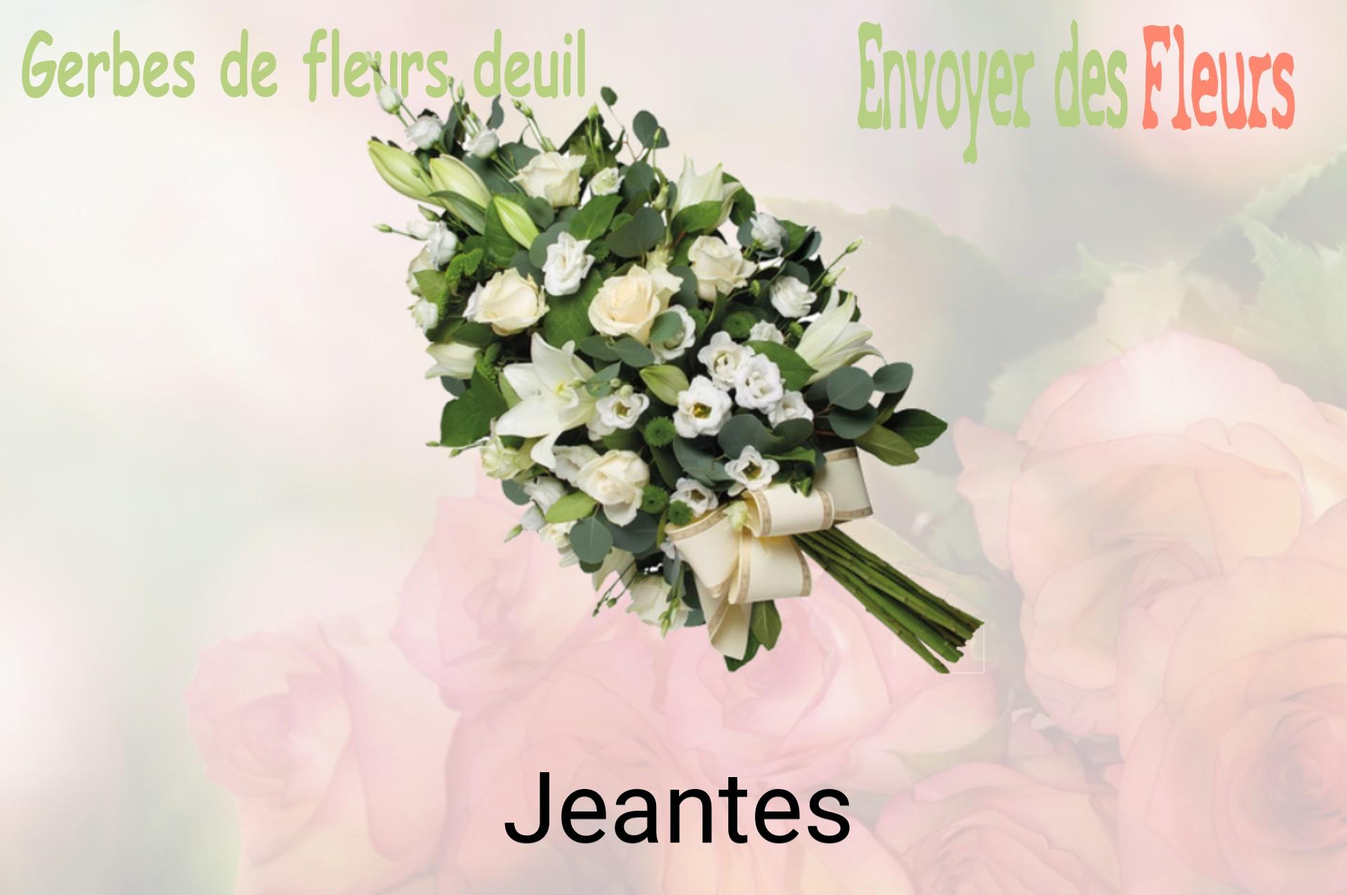 Gerbe de fleurs de deuil livrée à Jeantes